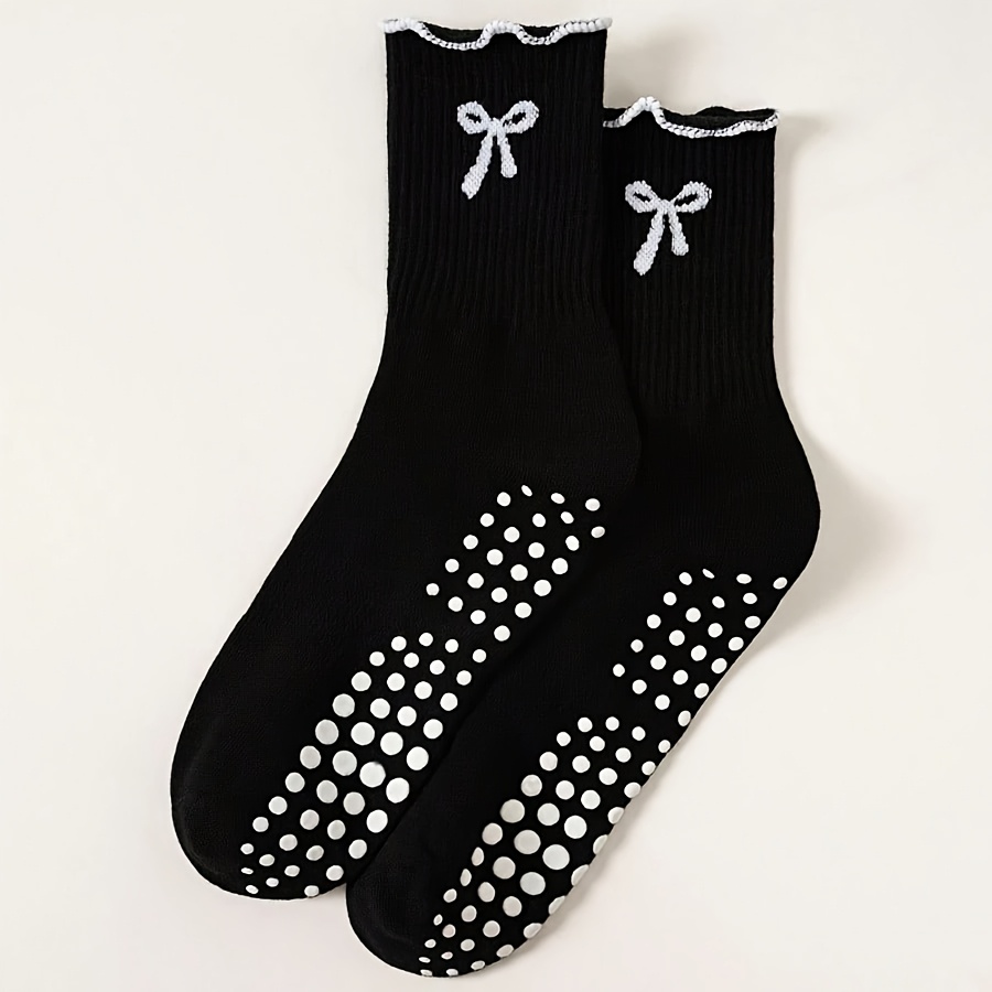 Pilates Yoga Youtube - Black long tube sports socks with