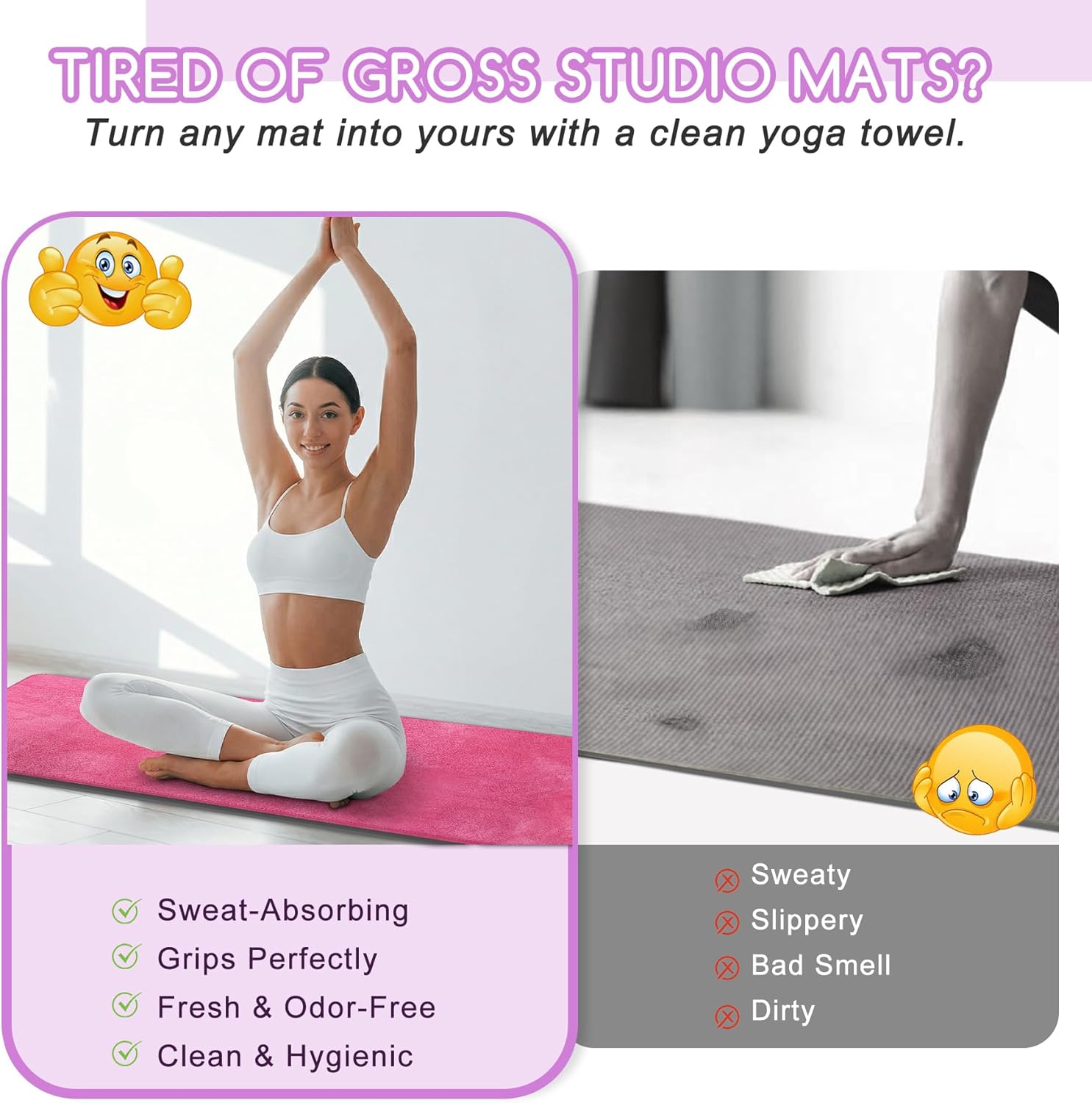 Yoga Mat Towel, Extra Thick 60 – обзор и цена Pilates Yoga Mat Thickness