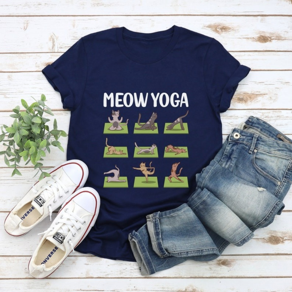 Cat Yoga Shirt Funny Casual Te – обзор и цена Pilates Yoga Instructor